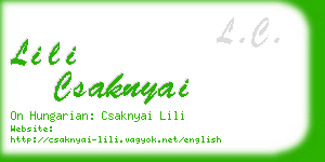 lili csaknyai business card